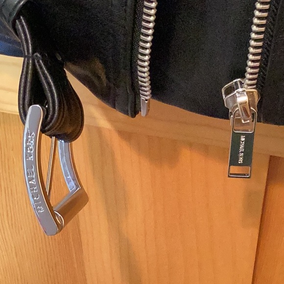 Michael Kors Leather Jacket with Furry Sleeves - Picture 3 of 10